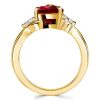 Golden Pear Garnet Three Stone Ring - Sterling Silver Engagement Ring