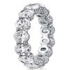 Classic Oval Cut Shared Prong Wedding Band in 925 Sterling Silver