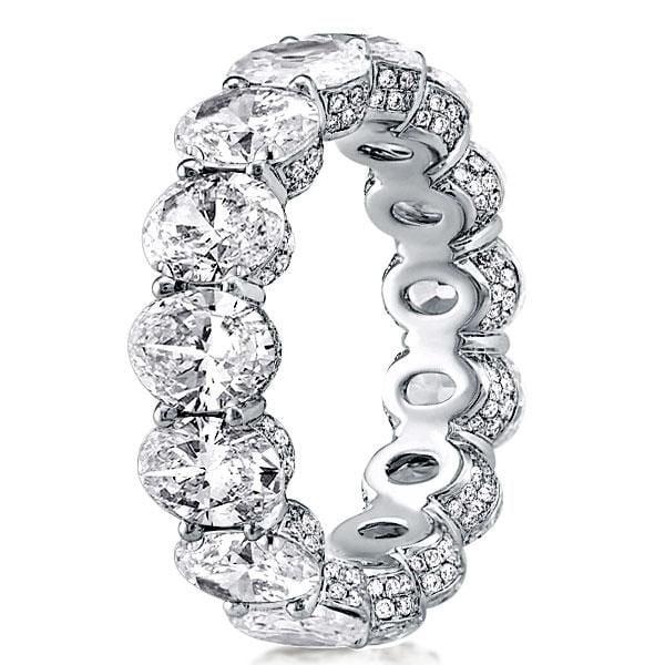 Classic Oval Cut Shared Prong Wedding Band in 925 Sterling Silver
