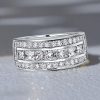 Princess Cut Half Eternity Wedding Band Anniversary Ring in Sterling Silver (1.80 CTW)