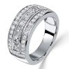 Princess Cut Half Eternity Wedding Band Anniversary Ring in Sterling Silver (1.80 CTW)