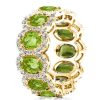 Golden Eternity Peridot Wedding Band - 18K Gold Plated Sterling Silver