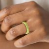Eternity Peridot Wedding Band - 18K Gold Plated Sterling Silver