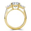 Radiant Cut Three Stone Engagement Ring Set - 18K Gold Plated Sterling Silver