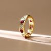 Sterling Silver White & Ruby Eternity Wedding Band - Flush Set - 3.75 CT. TW.
