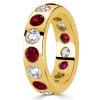 Sterling Silver White & Ruby Eternity Wedding Band - Flush Set - 3.75 CT. TW.