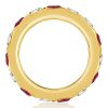 Sterling Silver White & Ruby Eternity Wedding Band - Flush Set - 3.75 CT. TW.