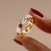 Sterling Silver White & Ruby Eternity Wedding Band - Flush Set - 3.75 CT. TW.