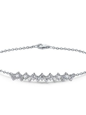 Sterling Silver Round Cut Chain Bracelet (0.70 CT. TW.) - 6", 7", 8", 9" Lengths