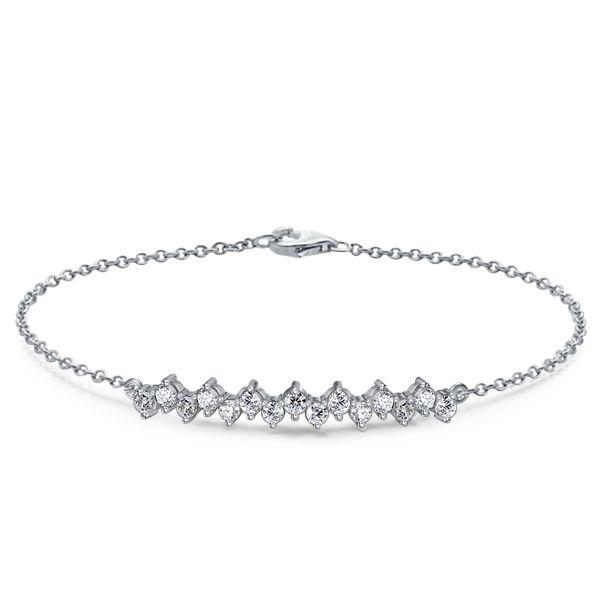 Sterling Silver Round Cut Chain Bracelet (0.70 CT. TW.) - 6", 7", 8", 9" Lengths