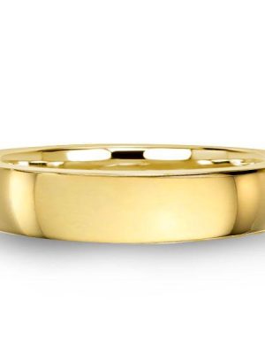 4mm 18K Gold Plated Sterling Silver Flat Wedding Band for Women
