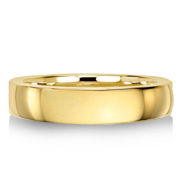 4mm 18K Gold Plated Sterling Silver Flat Wedding Band for Women