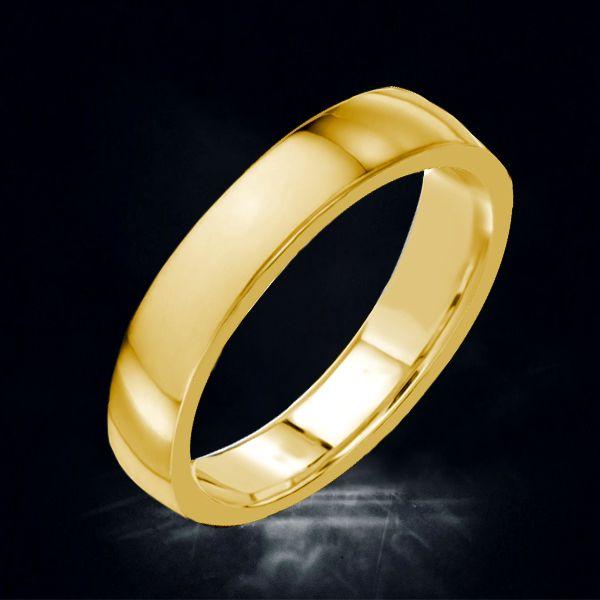4mm 18K Gold Plated Sterling Silver Flat Wedding Band for Women