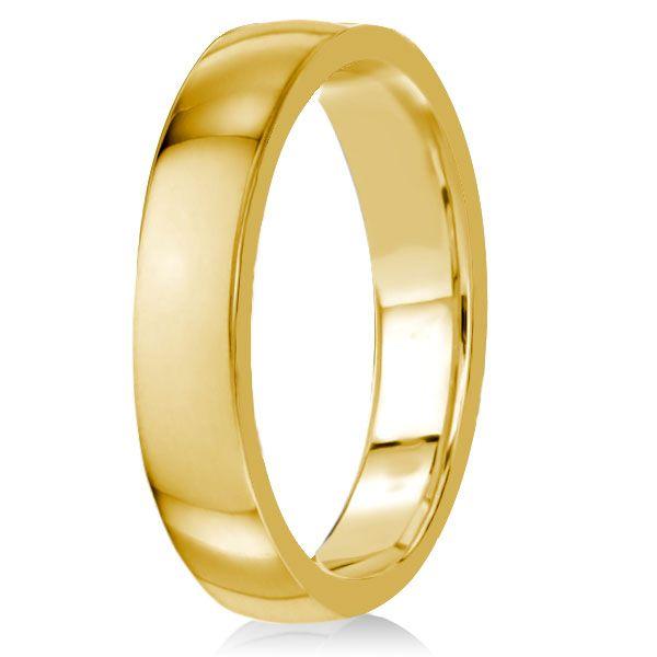 4mm 18K Gold Plated Sterling Silver Flat Wedding Band for Women