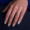 Rose Gold Pear Cut Engagement Ring - V-Design Sterling Silver
