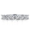 Platinum Plated Sterling Silver Half Eternity White Sapphire Wedding Band - 2.55 CT. TW.