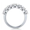 Platinum Plated Sterling Silver Half Eternity White Sapphire Wedding Band - 2.55 CT. TW.