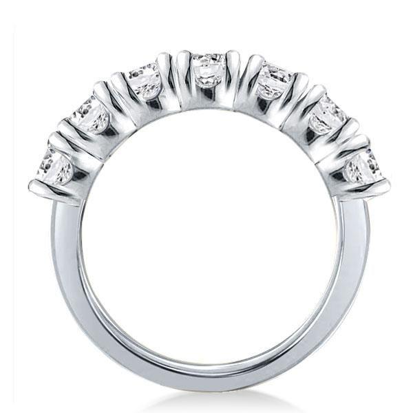 Platinum Plated Sterling Silver Half Eternity White Sapphire Wedding Band - 2.55 CT. TW.