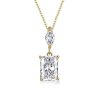 Radiant & Marquise Cut Pendant Necklace - 18K Gold Plated Sterling Silver