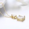 Radiant & Marquise Cut Pendant Necklace - 18K Gold Plated Sterling Silver