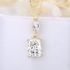 Radiant & Marquise Cut Pendant Necklace - 18K Gold Plated Sterling Silver