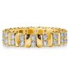 Double Row Eternity Band - 18K Gold Plated Sterling Silver Anniversary Ring