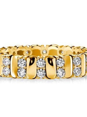 Double Row Eternity Band - 18K Gold Plated Sterling Silver Anniversary Ring