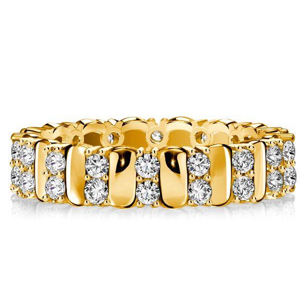 Double Row Eternity Band - 18K Gold Plated Sterling Silver Anniversary Ring