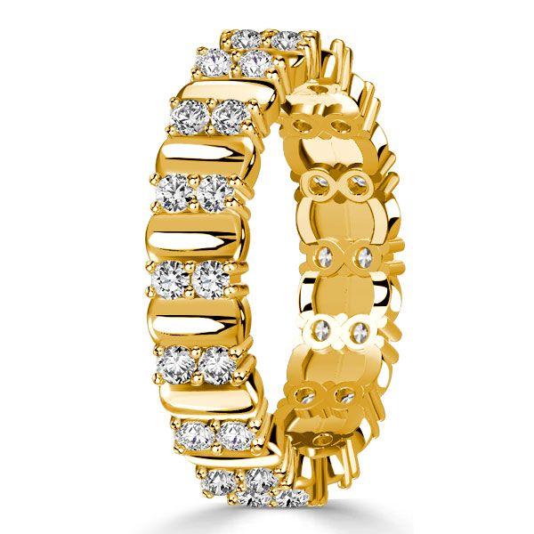 Double Row Eternity Band - 18K Gold Plated Sterling Silver Anniversary Ring