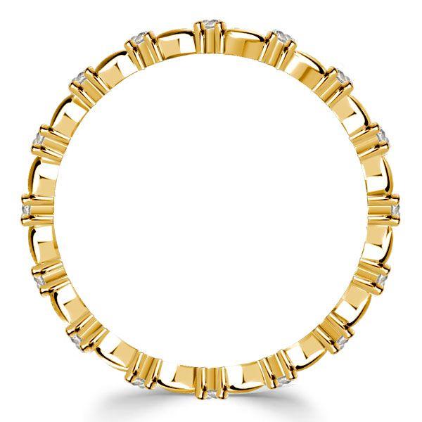 Double Row Eternity Band - 18K Gold Plated Sterling Silver Anniversary Ring