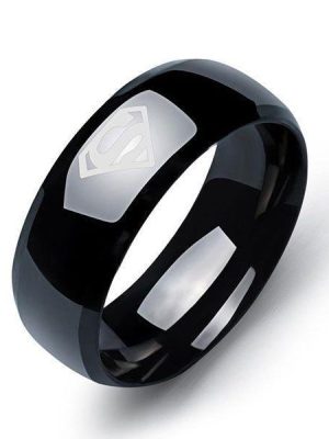 Titanium Ring for Men - Black 8MM Band, Comfort Fit