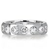 Flush Setting Wedding Band Ring in 925 Sterling Silver with 3.75 CT. TW. Accents