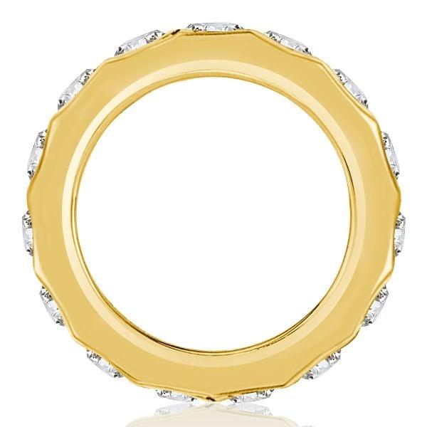 Flush Setting Wedding Band Ring in 925 Sterling Silver with 3.75 CT. TW. Accents