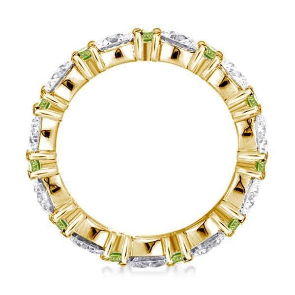 1.44 CT. TW. Baguette Cut Peridot Eternity Wedding Band in Rhodium-Plated Sterling Silver