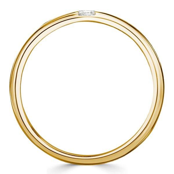 18K Gold Plated Sterling Silver Baguette Single Stone Wedding Band Ring for Women