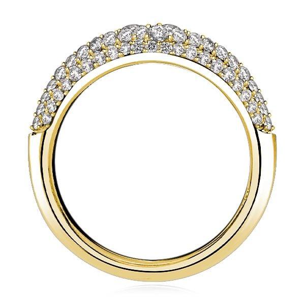 Pave Setting Chevron Wedding Band Ring in 925 Sterling Silver