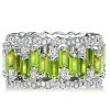 12.50 CT. TW. Peridot Baguette Cut Eternity Wedding Band in 18K Rose Gold Plated Sterling Silver
