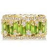 12.50 CT. TW. Peridot Baguette Cut Eternity Wedding Band in 18K Rose Gold Plated Sterling Silver