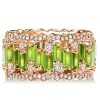 12.50 CT. TW. Peridot Baguette Cut Eternity Wedding Band in 18K Rose Gold Plated Sterling Silver