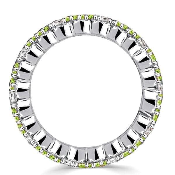 12.50 CT. TW. Peridot Baguette Cut Eternity Wedding Band in 18K Rose Gold Plated Sterling Silver