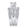 White Sapphire 3-Piece Sterling Silver Wedding Ring Set