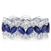 Marquise Cut Sterling Silver Wedding Band Set - 5.42 CT. TW.