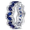 Marquise Cut Sterling Silver Wedding Band Set - 5.42 CT. TW.