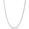 3.00mm Round Cut White Sapphire Tennis Necklace for Women in Rhodium Plated 925 Sterling Silver