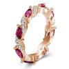 Marquise Cut Eternity Wedding Band - 18K Rose Gold Plated Sterling Silver