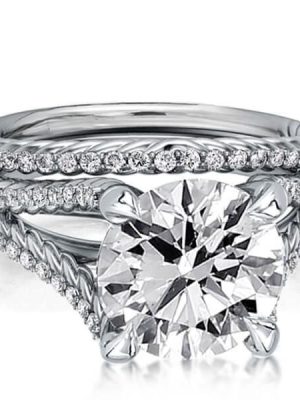 Sterling Silver Wedding and Engagement Ring Set for Couples