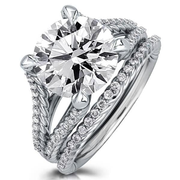 Sterling Silver Wedding and Engagement Ring Set for Couples