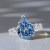Pear-Shaped Blue Topaz Eternity Ring - Sterling Silver Wedding Band