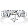 White Sapphire Hexagon Ring - Sterling Silver Statement Ring