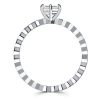 White Sapphire Hexagon Ring - Sterling Silver Statement Ring